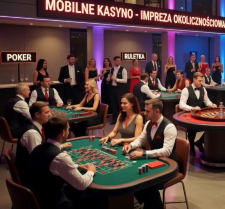 Mobilne kasyno na evencie z pokerem, ruletką i blackjackiem