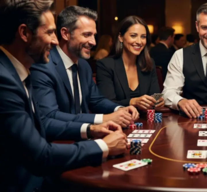 Turniej pokerowy VIP z profesjonalnym stołem i żetonami