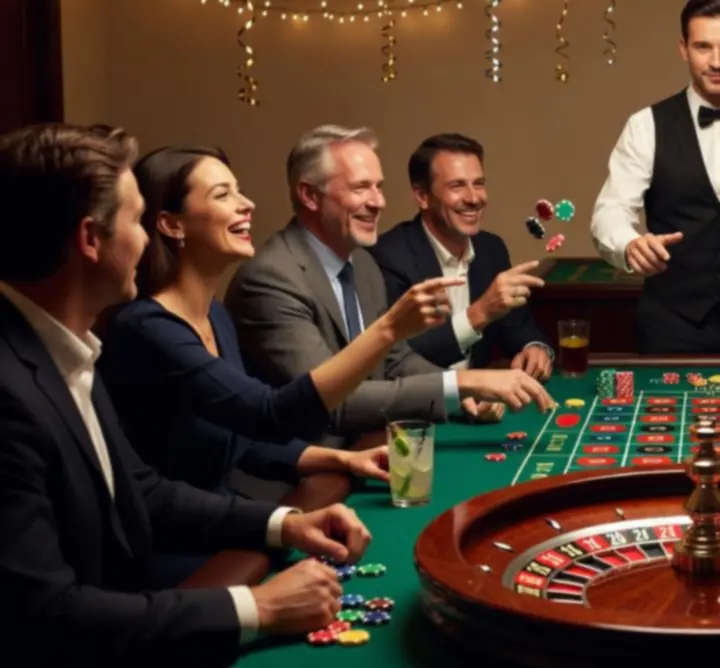 Stół z mobilną ruletką podczas imprezy Roulette Party